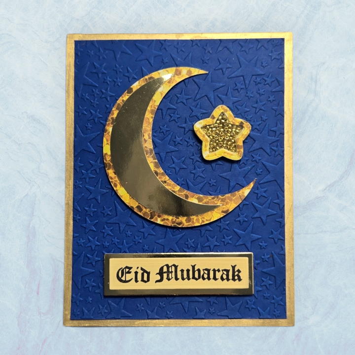 Eid Mubarak Blue and Gold Card