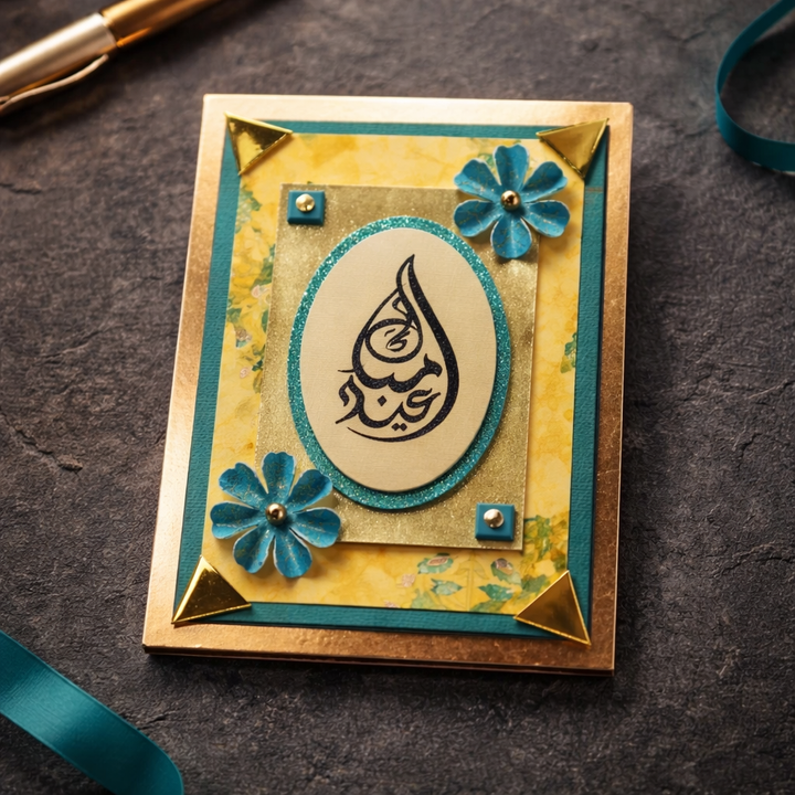 Golden Sunburst - Eid Mubarak Card